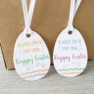 24x Easter Egg Gift Tags Mini White Easter Labels Chocolate Cute Tag