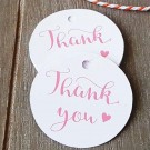 24 x Pink Thank You Round Gift Tags